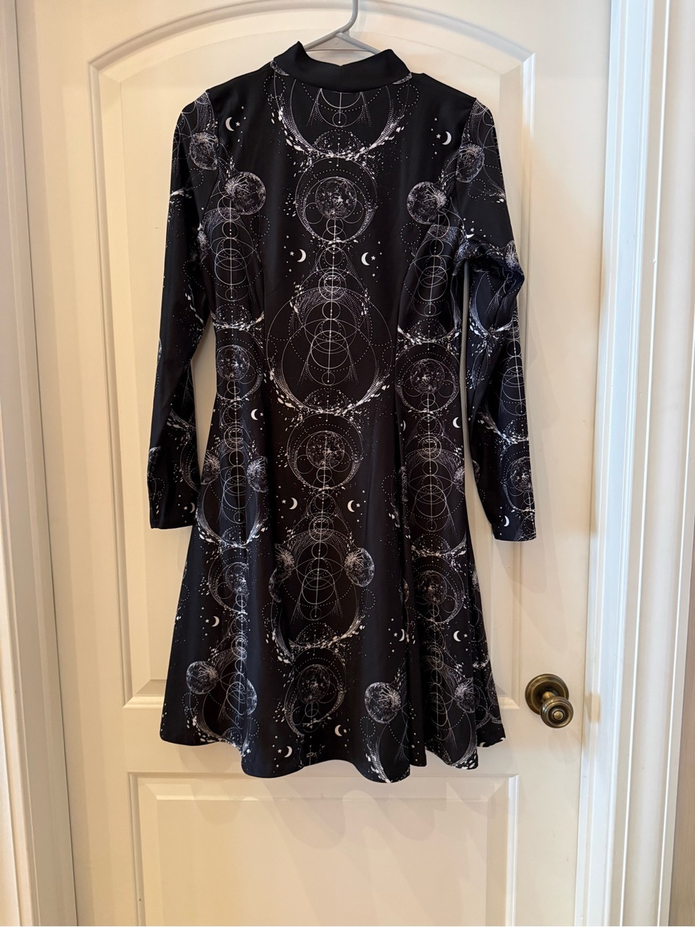 Blackmilk Black Celestial Long Sleeve Skater Dress